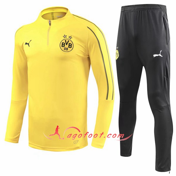 Nouveau Survetement De Foot Dortmund BVB Jaune Floqué 2018 2019