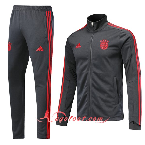 Nouveau Survetement De Foot - Veste Bayern Munich Gris Fonce 2019/20