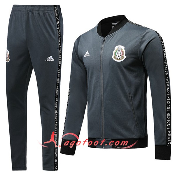 Nouveau Survetement De Foot - Veste Mexique Gris Fonce 2019 2020