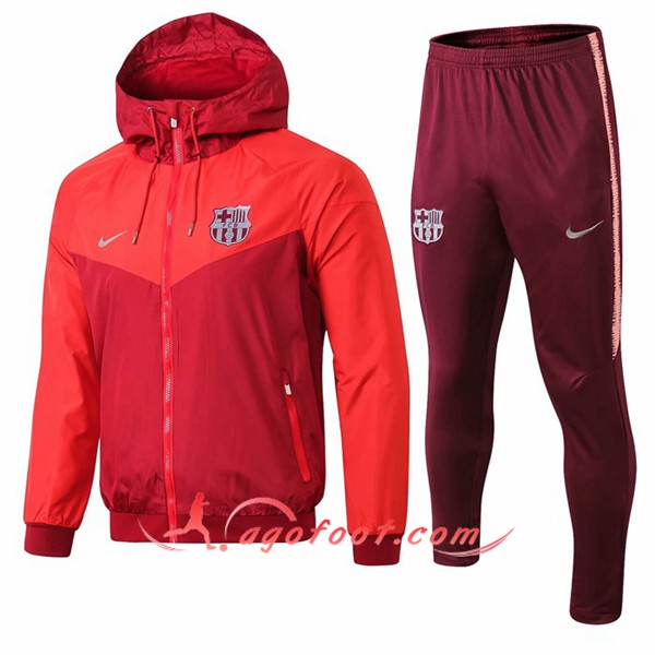 Ensemble Veste Coupe Vent FC Barcelone Rouge 2019 2020
