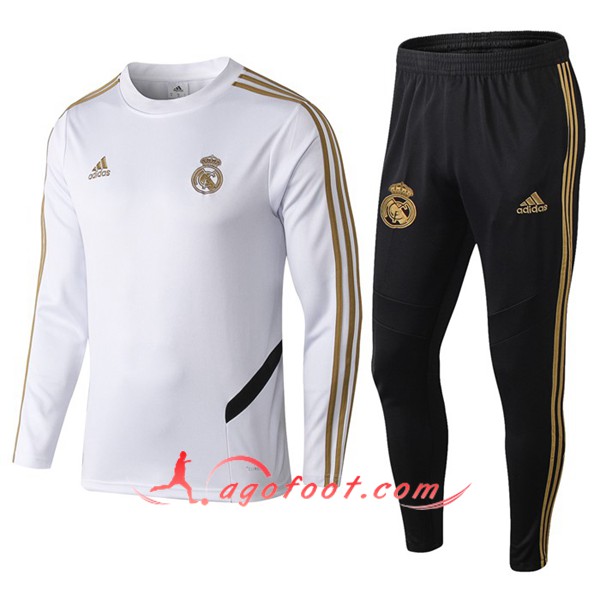 Survetement Foot Real Madrid Blanc Pas Chere 19 20