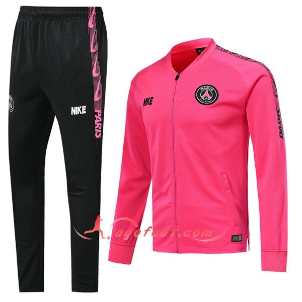 Nouveau Survetement De Foot - Veste PSG PSG Rose Floqué 2019 2020