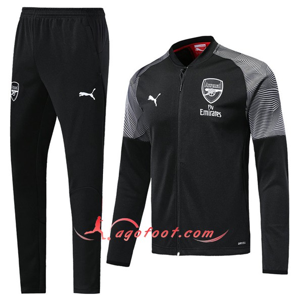 Nouveau Survetement De Foot - Veste Arsenal Noir Floqué 2019 2020