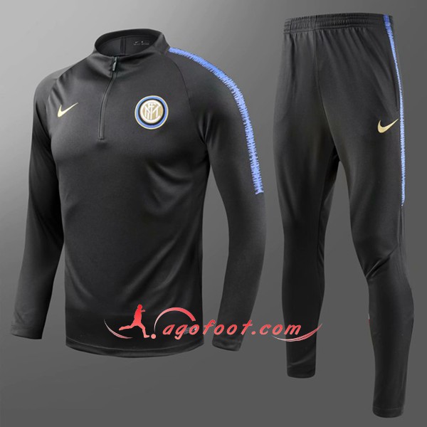 Nouveau Survetement De Foot Inter Milan Enfant Noir Floqué 2018 2019