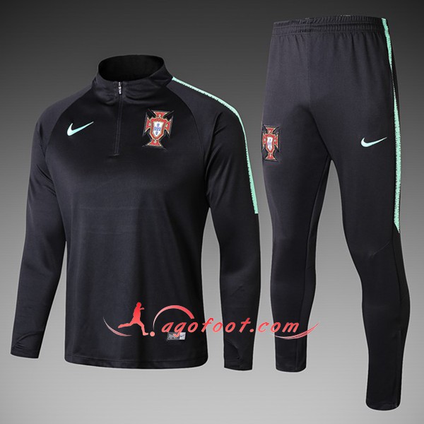 Nouveau Survetement De Foot Portugal Enfant Noir Verte Floqué 2018 2019