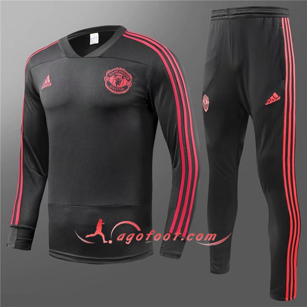 Nouveau Survetement De Foot Manchester United Enfant Noir Floqué 2018 2019