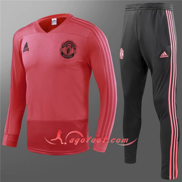 Nouveau Survetement De Foot Manchester United Enfant Rouge Floqué 2018 2019