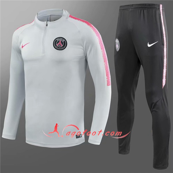 Nouveau Survetement De Foot PSG Enfant Gris Blanc Floqué 2018 2019