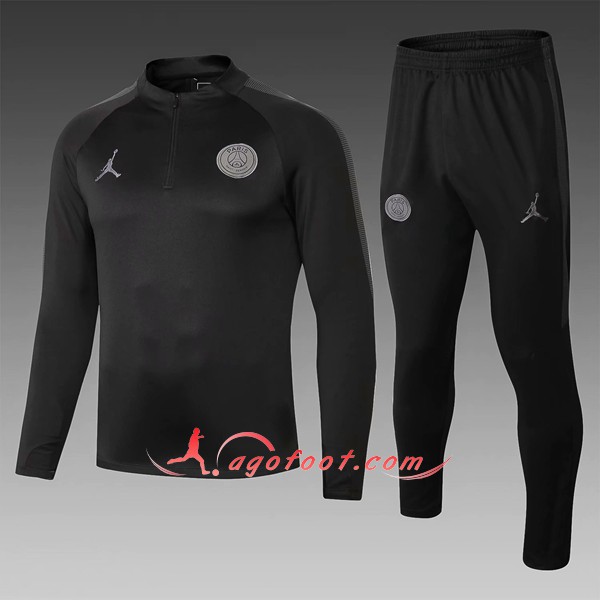 Nouveau Survetement De Foot Jordan PSG Enfant Noir -01 Floqué 2018 2019