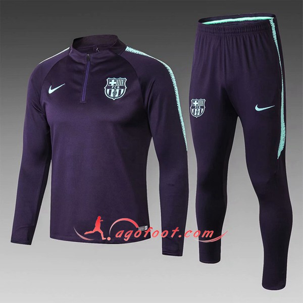 Nouveau Survetement De Foot FC Barcelone Enfant foncé Bleu Floqué 2018 2019