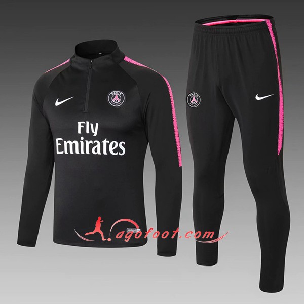 Nouveau Survetement De Foot PSG Enfant Noir Floqué 2018 2019