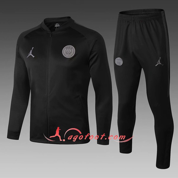 Nouveau Survetement De Foot Jordan PSG Enfant Noir -02 Floqué 2018 2019