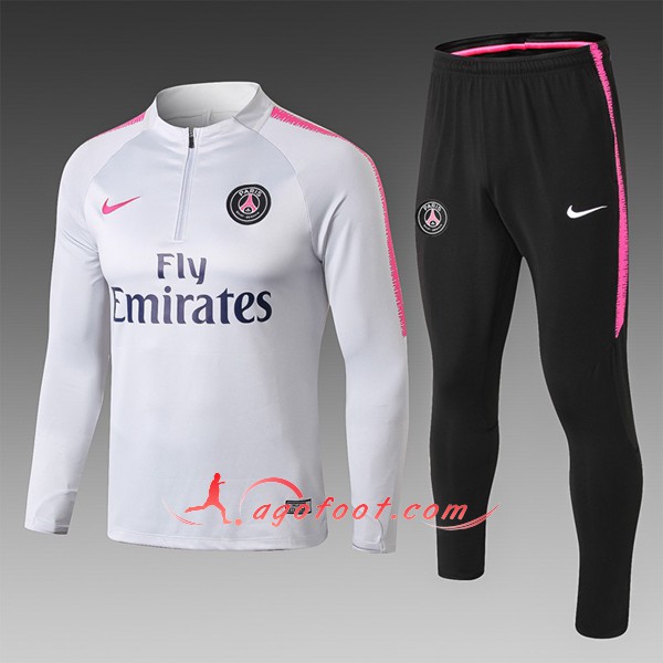 Nouveau Survetement De Foot PSG Enfant Gris Floqué 2018 2019