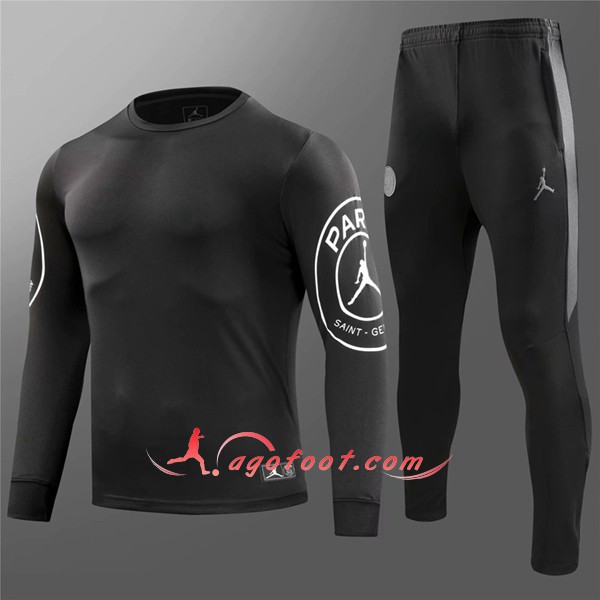 Nouveau Survetement De Foot Jordan PSG Enfant Noir Floqué 2018 2019