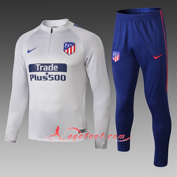 Nouveau Survetement De Foot Atletico Madrid Enfant Gris Floqué 2018 2019