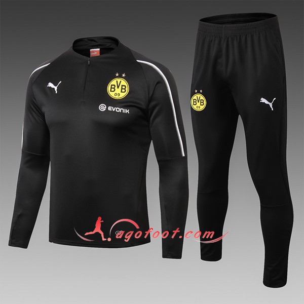 Nouveau Survetement De Foot Dortmund BVB Enfant Noir Floqué 2018 2019