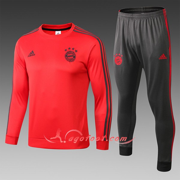 Nouveau Survetement De Foot Bayern Munich Enfant Rouge Floqué 2018 2019