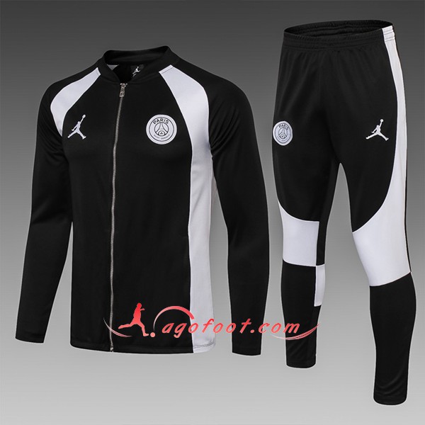 Nouveau Survetement De Foot Jordan PSG Enfant Noir Blanc Floqué 2018 2019