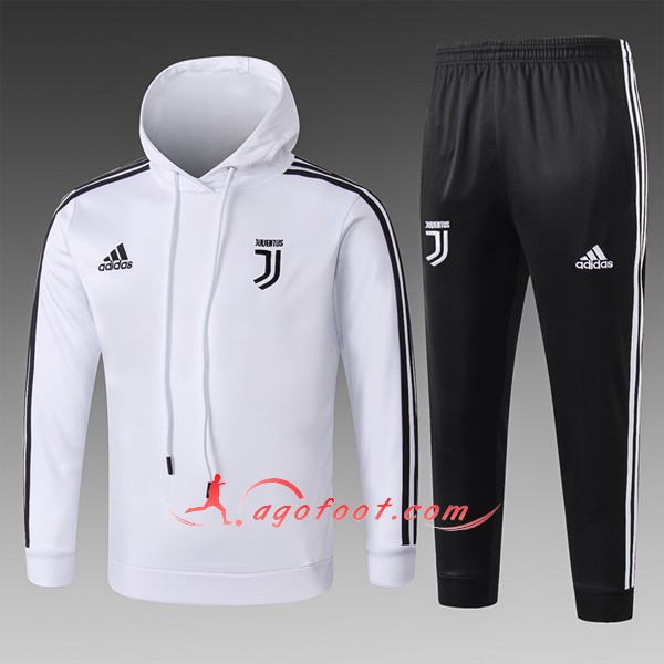 Ensemble Sweat A Capuche Survetement Juventus Enfant Blanc Floqué 2018 2019