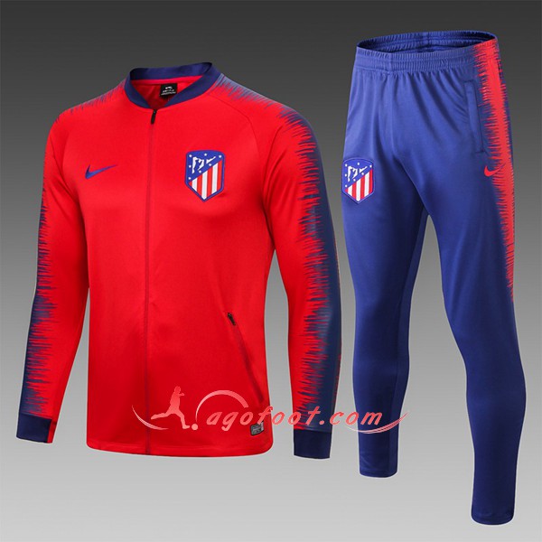 Nouveau Survetement De Foot Atletico Madrid Enfant Rouge Bleu Floqué 2018 2019