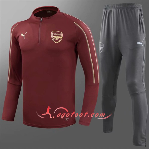 Nouveau Survetement De Foot Arsenal Enfant Rouge Floqué 2018 2019