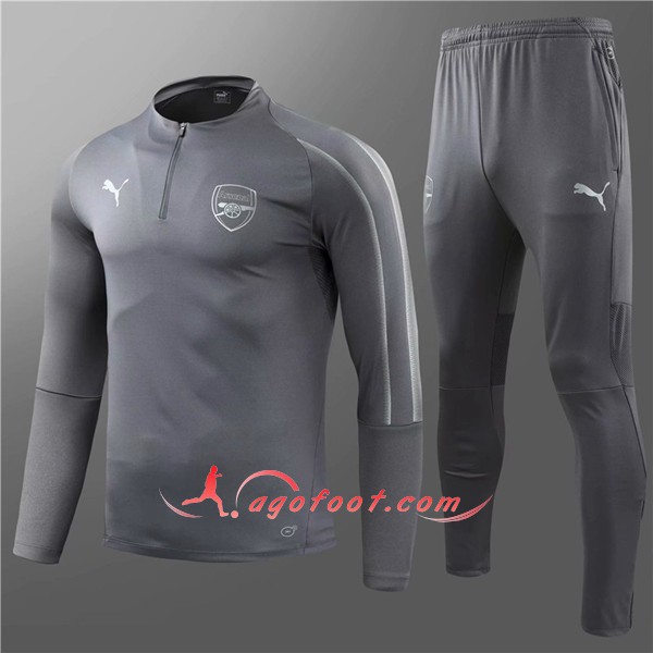Nouveau Survetement De Foot Arsenal Enfant Gris Floqué 2018 2019