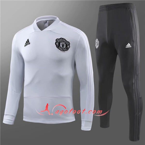 Nouveau Survetement De Foot Manchester United Enfant Blanc Floqué 2018 2019