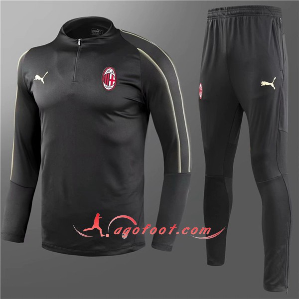 Nouveau Survetement De Foot Milan AC Enfant Noir Floqué 2018 2019