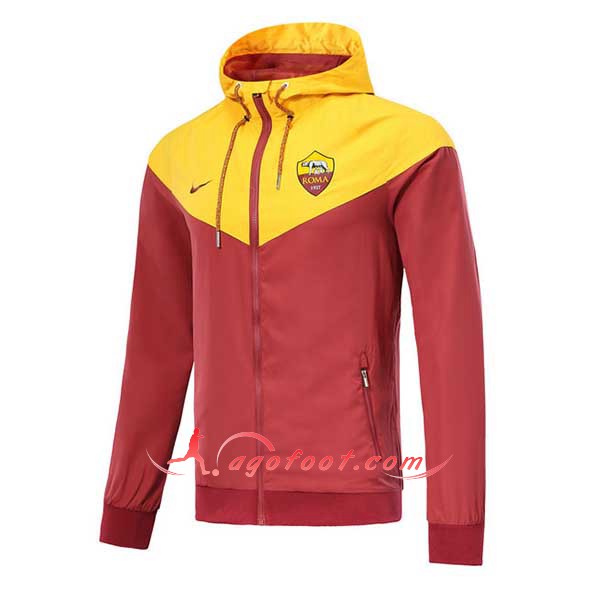 Nouveau Veste De Foot AS Roma Marron Jaune Floqué 2018 2019