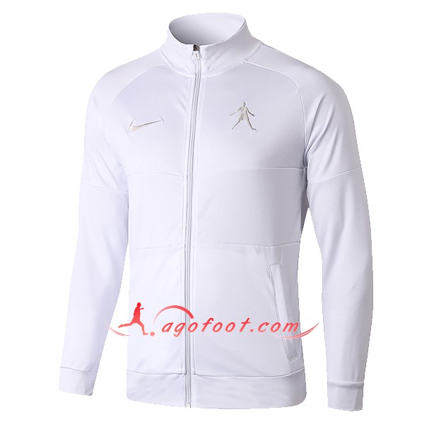 Nouveau Veste De Foot Jordan PSG Blanc Floqué 2018 2019