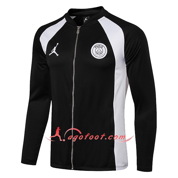 Nouveau Veste De Foot Jordan PSG Noir Blanc Floqué 2018 2019