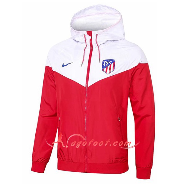 Nouveau Veste De Foot Atletico Madrid Blanc Rouge Coupe Ventr Floqué 2018 2019