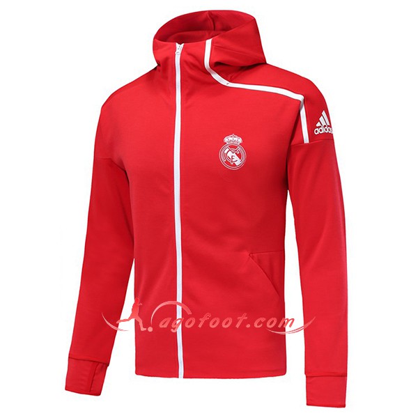 Nouveau Veste De Foot Real Madrid Rouge Coupe Ventr Floqué 2018 2019