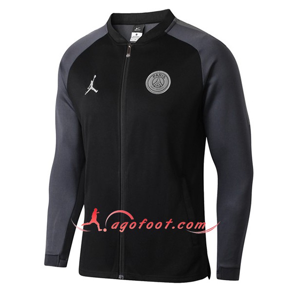 Nouveau Veste De Foot Jordan PSG Noir Floqué 2018 2019