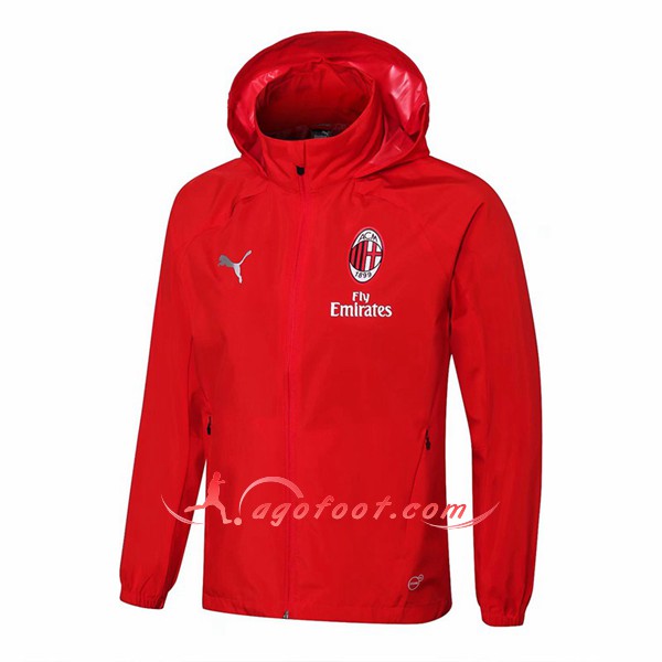 Nouveau Veste De Foot Milan AC Rouge Coupe Ventr Floqué 2018 2019