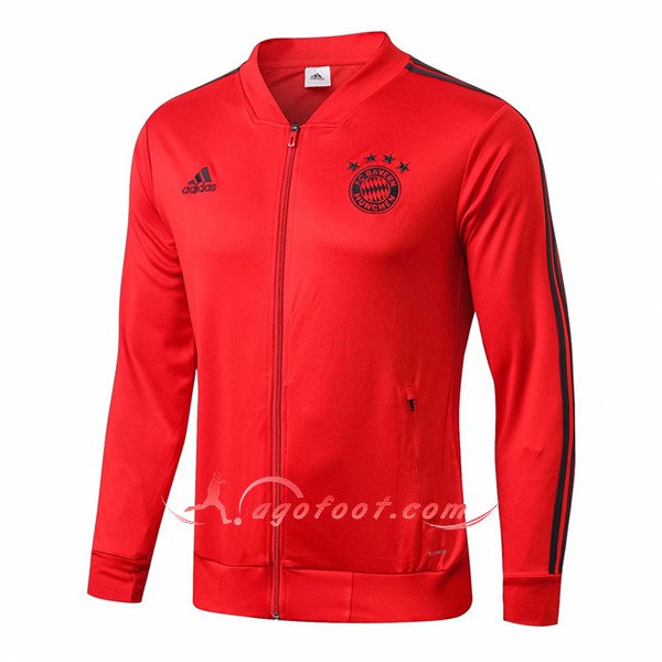 Nouveau Veste De Foot Bayern Munich Rouge Noir Floqué 2018 2019