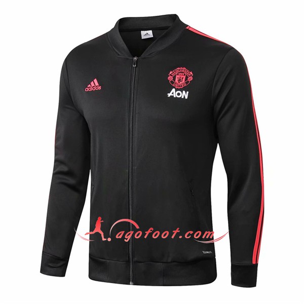 Nouveau Veste De Foot Manchester United Noir Veste De Foot Floqué 2018 2019
