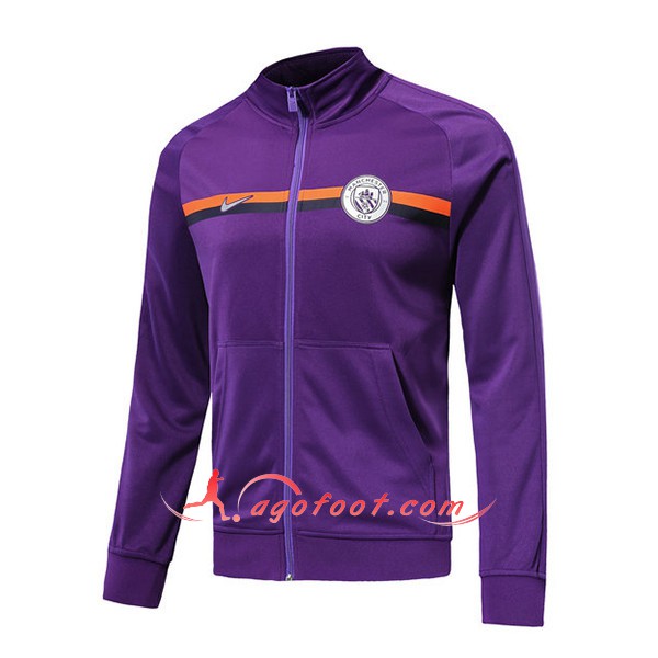 Nouveau Veste De Foot Manchester City Violet -02 Floqué 2018 2019