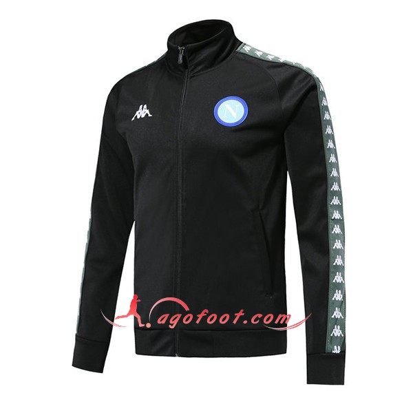 Nouveau Veste De Foot SSC Naples Noir Floqué 2018 2019