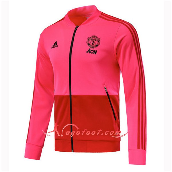 Nouveau Veste De Foot Manchester United Rose Floqué 2018 2019
