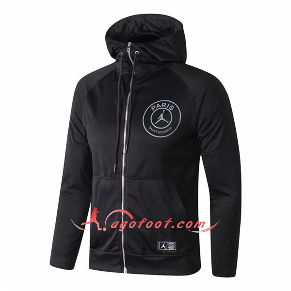 Nouveau Veste De Foot Sweat A Capuche Jordan PSG Noir Floqué 2018 2019