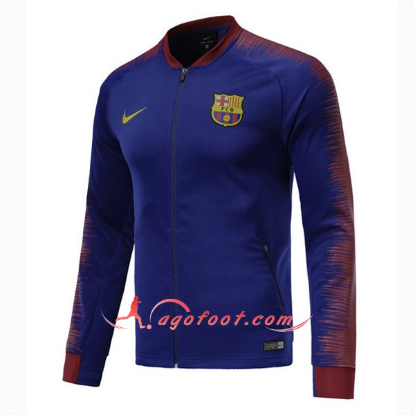 Nouveau Veste De Foot FC Barcelone foncé Bleu Floqué 2018 2019