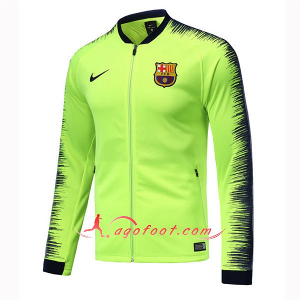 Nouveau Veste De Foot FC Barcelone Verte Floqué 2018 2019