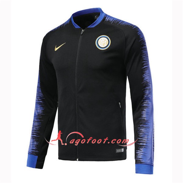 Nouveau Veste De Foot Inter Milan Noir Floqué 2018 2019