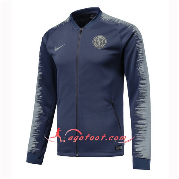 Nouveau Veste De Foot Inter Milan Bleu Gris Floqué 2018 2019