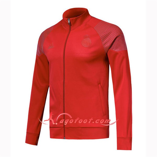 Nouveau Veste De Foot Real Madrid Rouge Floqué 2018 2019