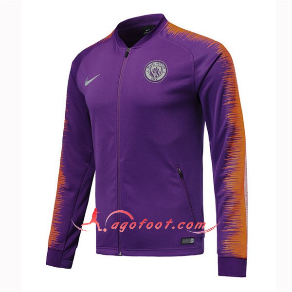 Nouveau Veste De Foot Manchester City Violet -01 Floqué 2018 2019