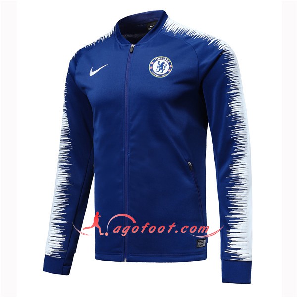 Nouveau Veste De Foot FC Chelsea Bleu Blanc Floqué 2018 2019