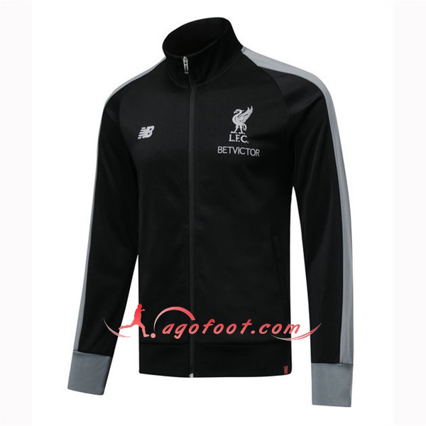 Nouveau Veste De Foot FC Liverpool Noir Floqué 2018 2019