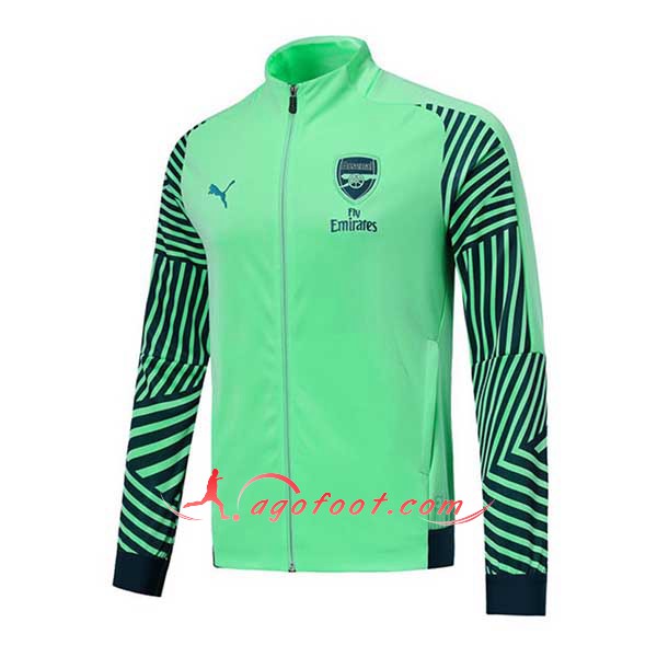 Nouveau Veste De Foot Arsenal Verte Floqué 2018 2019